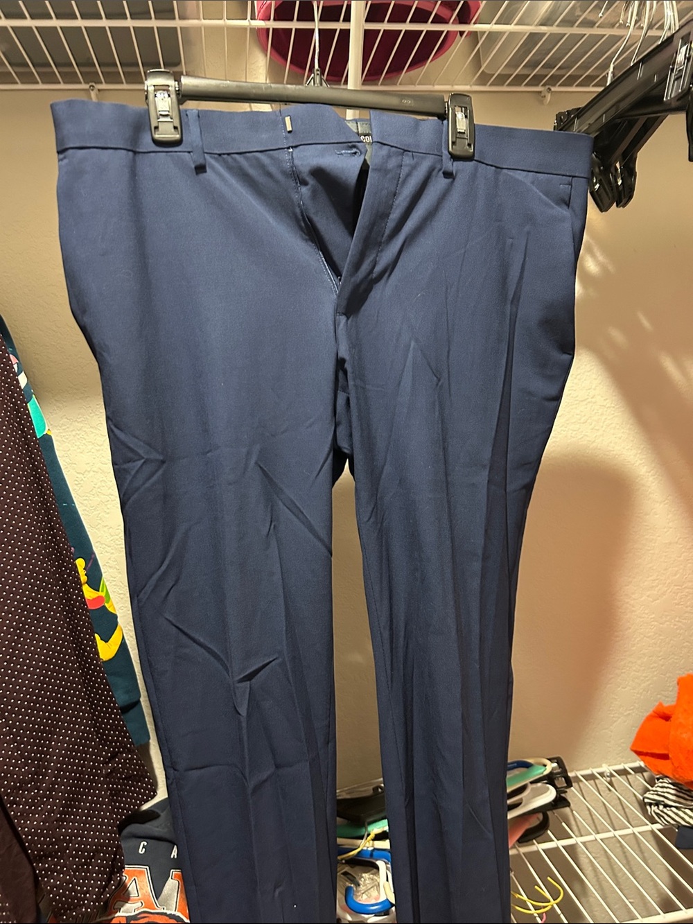 Men's Navy Dress Pants - Classic Straight Fit